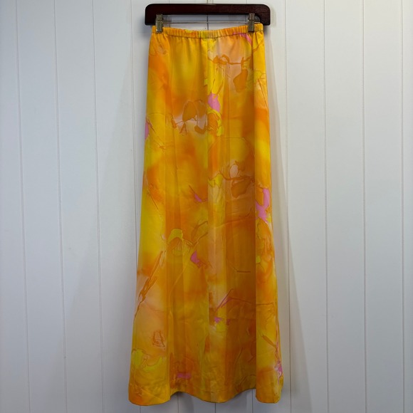 Vintage Dresses & Skirts - Vintage Handmade 70s Boho Retro Maxi Skirt Size XS Festival Psychedelic Summer